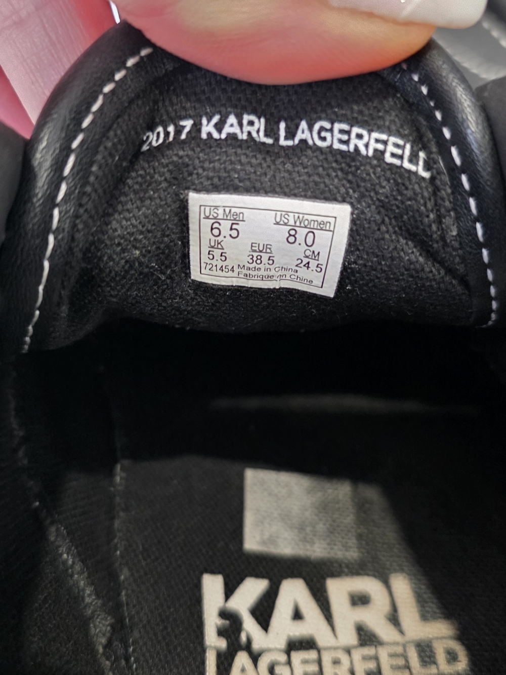 Karl Lagerfeld x Vans Black Platform Slip-On Sneakers - Picture 7 of 7